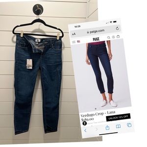 PAIGE-Verdugo Crop Jeans. NEW WITH TAGS!